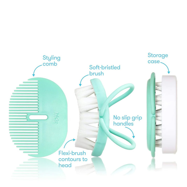 FridaBaby Infant Head-Hugging Hairbrush + Styling Comb Set For Babies - Easy Pharmacy LLC