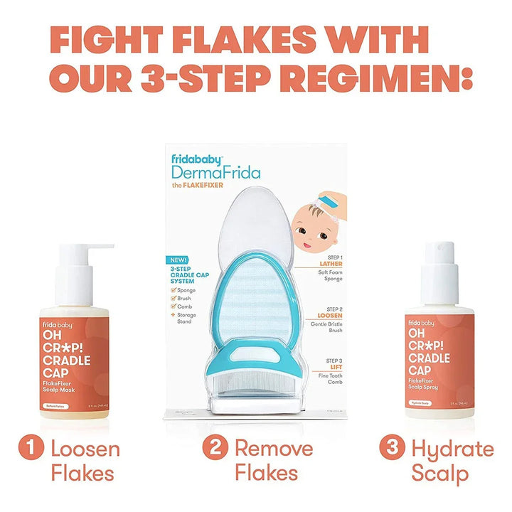 FridaBaby DermaFrida The Flakefixer 3 Step Cradle Cap System For Babies - Easy Pharmacy LLC