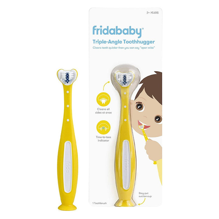 FridaBaby Triple-Angle Toothhugger Training Toothbrush Yellow For Toddlers - Easy Pharmacy LLC