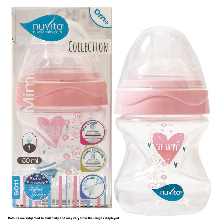 Nuvita Mimic Collection Anti-Colic Baby Feeding Bottle - Assorted 150ml - Easy Pharmacy LLC