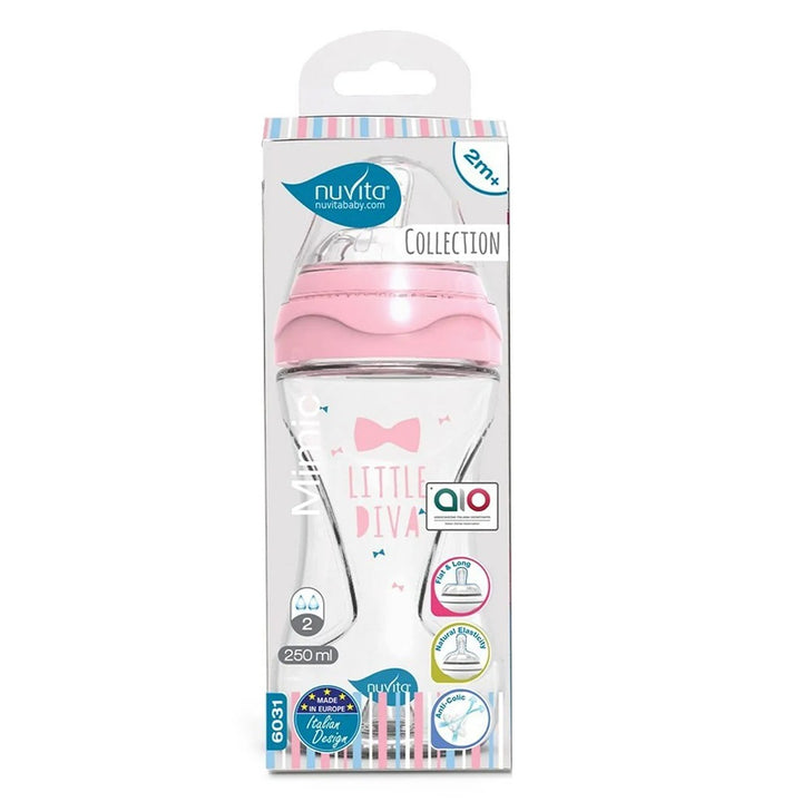 Nuvita Mimic Collection Anti-Colic Baby Feeding Bottle - Assorted 250ml - Easy Pharmacy LLC