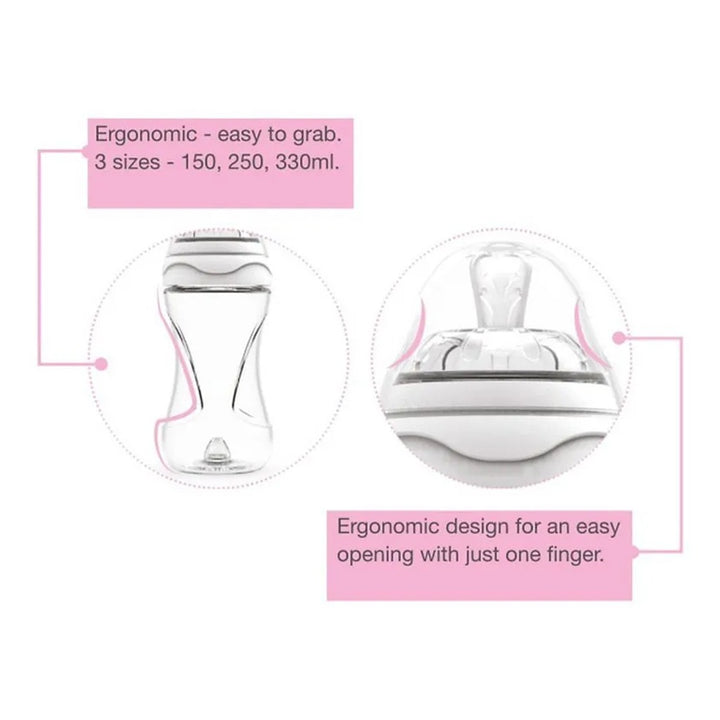 Nuvita Mimic Collection Anti-Colic Baby Feeding Bottle - Assorted 330ml - Easy Pharmacy LLC