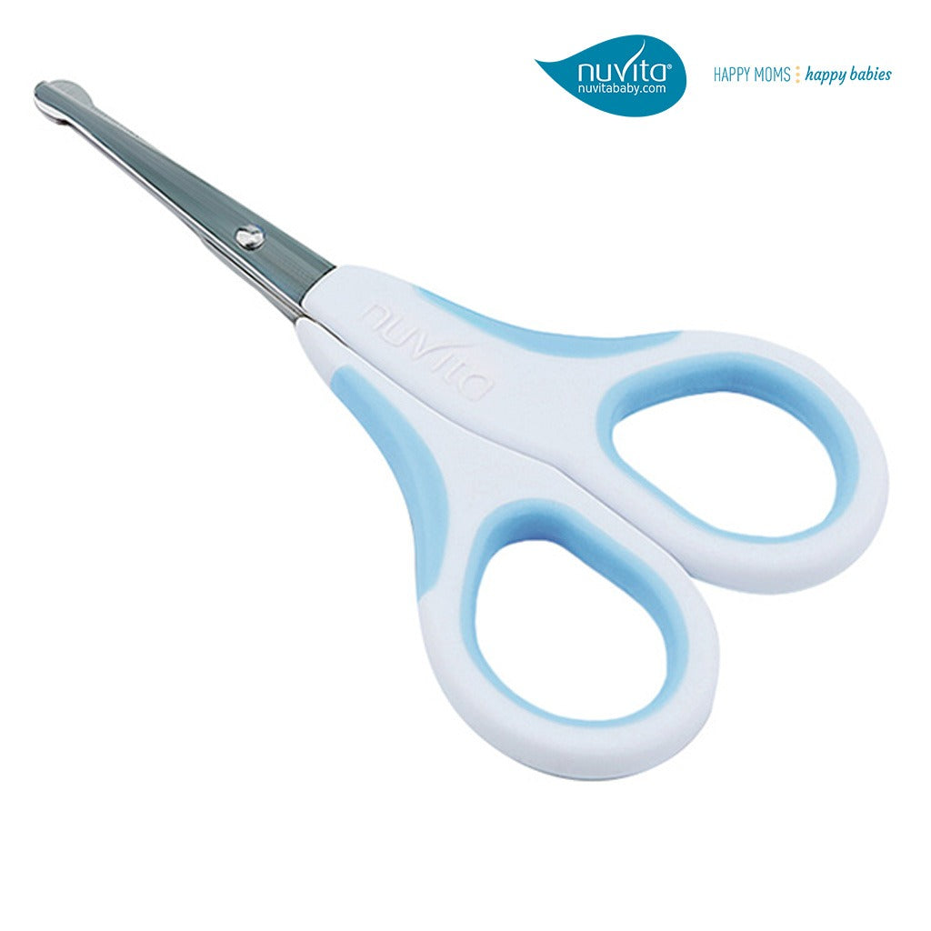 Nuvita Small Scissors with Rounded Tip Nail Clipper & Nail Files For Baby - Cool Blue, Pack of 7 Pieces - Easy Pharmacy LLC