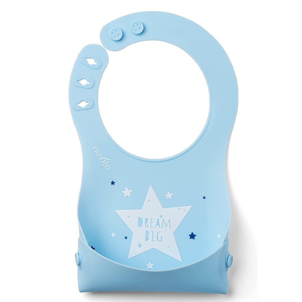 Nuvita Squishy Silicone Roll Up Bib For Baby - Blue/Green, Pack of 2's - Easy Pharmacy LLC