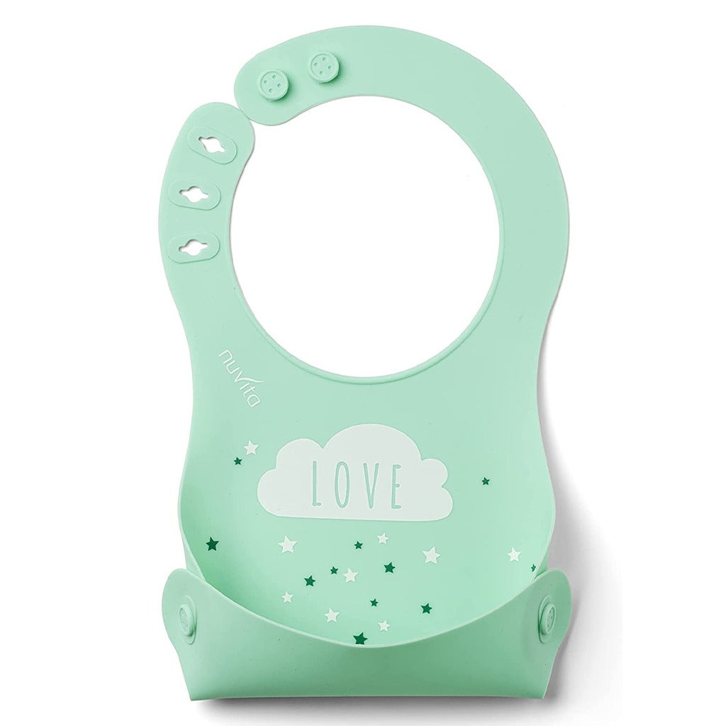 Nuvita Squishy Silicone Roll Up Bib For Baby - Blue/Green, Pack of 2's - Easy Pharmacy LLC