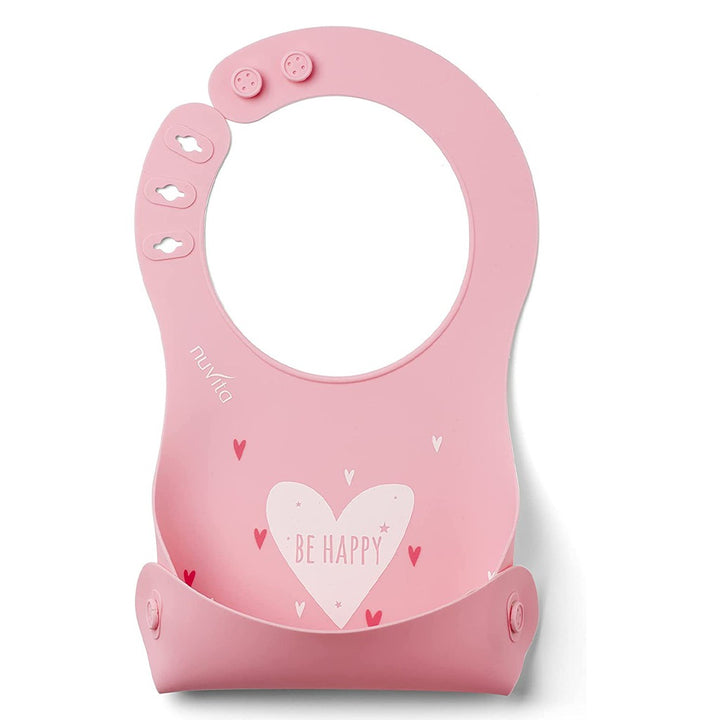 Nuvita Squishy Silicone Roll Up Bib For Baby - Pink/Green, Pack of 2's - Easy Pharmacy LLC