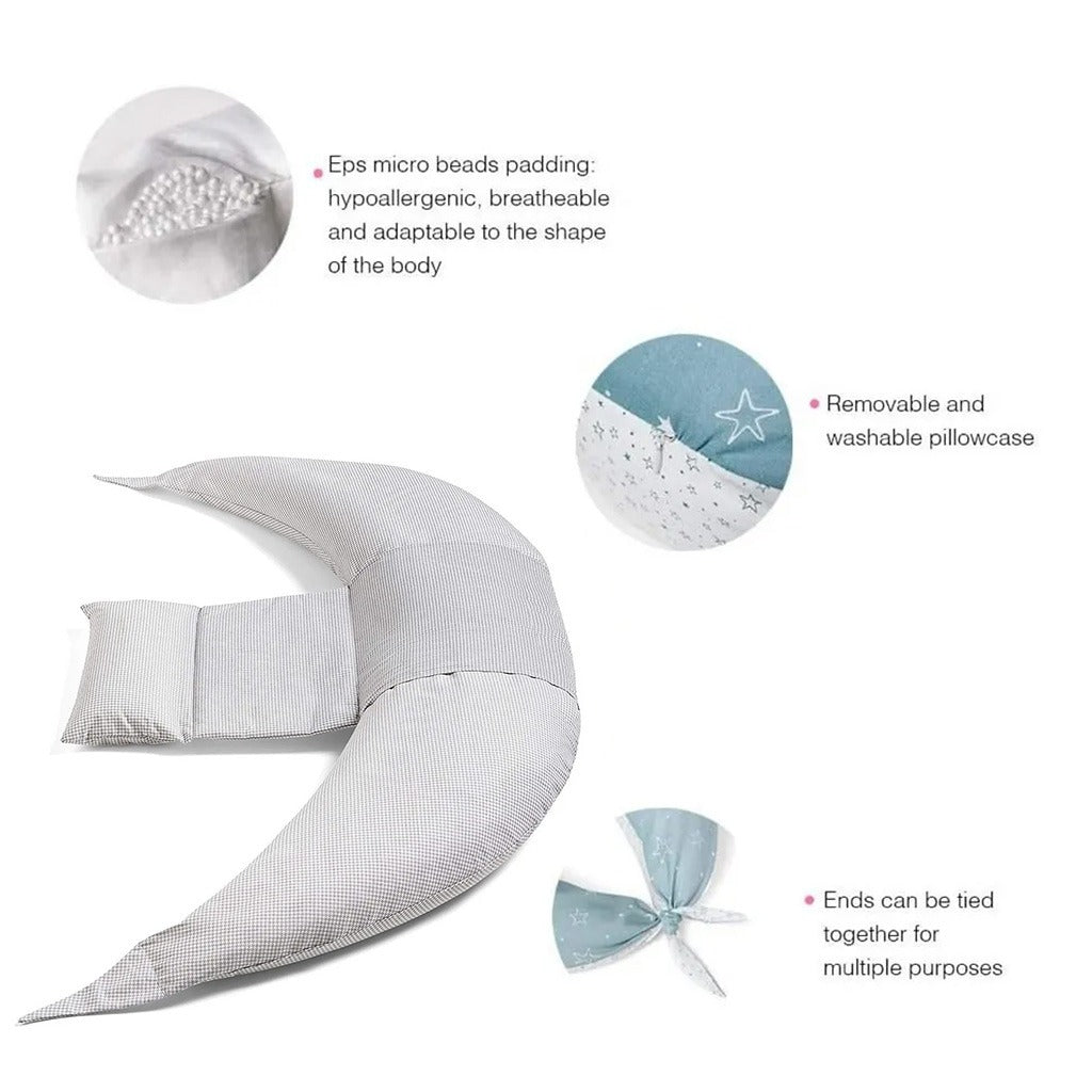 Nuvita Dreamwizard 12-In-1 Pregnancy & Nursing Pillow - Grigio Bianco In Grey - Easy Pharmacy LLC