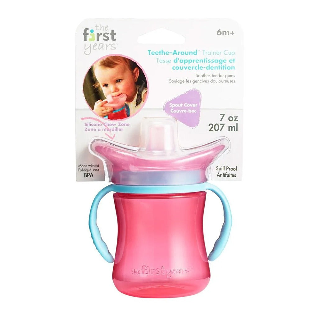 The First Years Teethe-Around Spill Proof Teething Trainer Cup With Spout Cover For 6+ Months 207ml, Assorted, Pack of 1's - Easy Pharmacy LLC