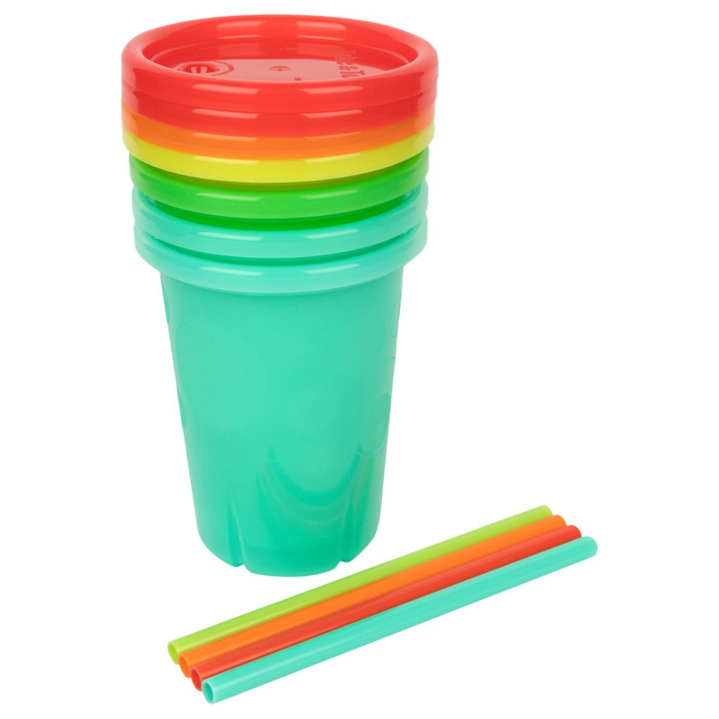 The First Years Take & Toss Spill-Free Straw Cups For 18+ Months 296ml, Assorted, Pack of 4's - Easy Pharmacy LLC