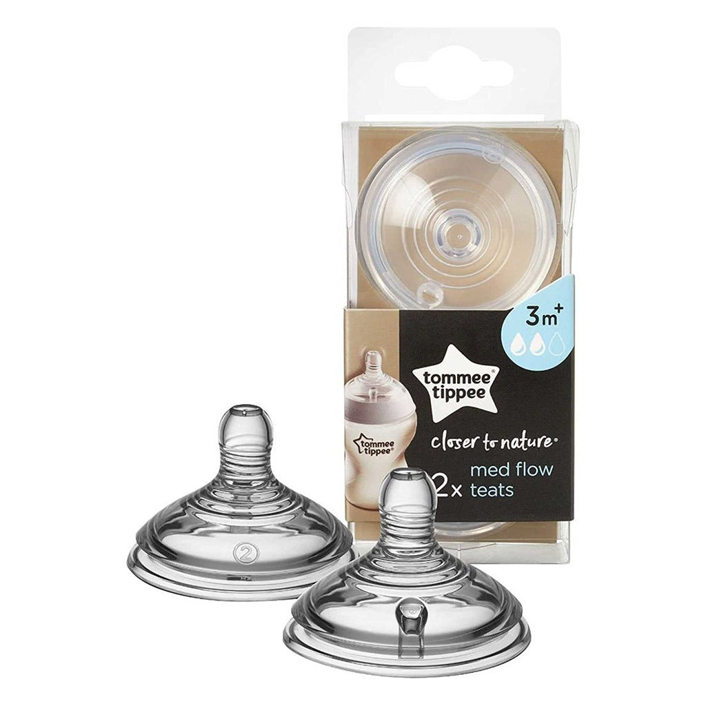 Tommee Tippee Closer To Nature Medium Flow Anti-Colic Bottle Teats-2 Pieces - Easy Pharmacy LLC