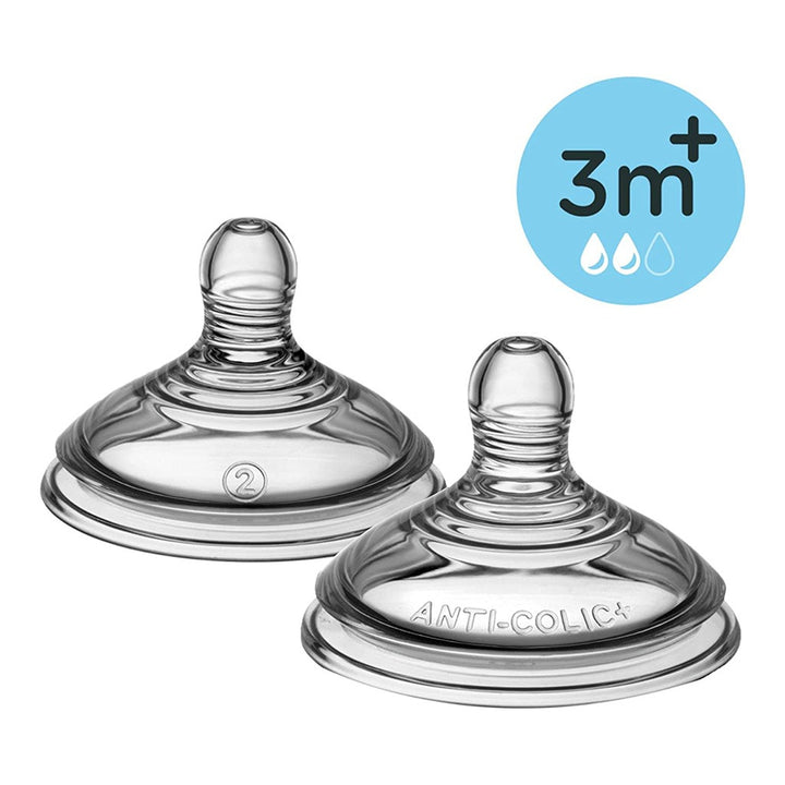Tommee Tippee Closer To Nature Medium Flow Anti-Colic Bottle Teats-2 Pieces - Easy Pharmacy LLC