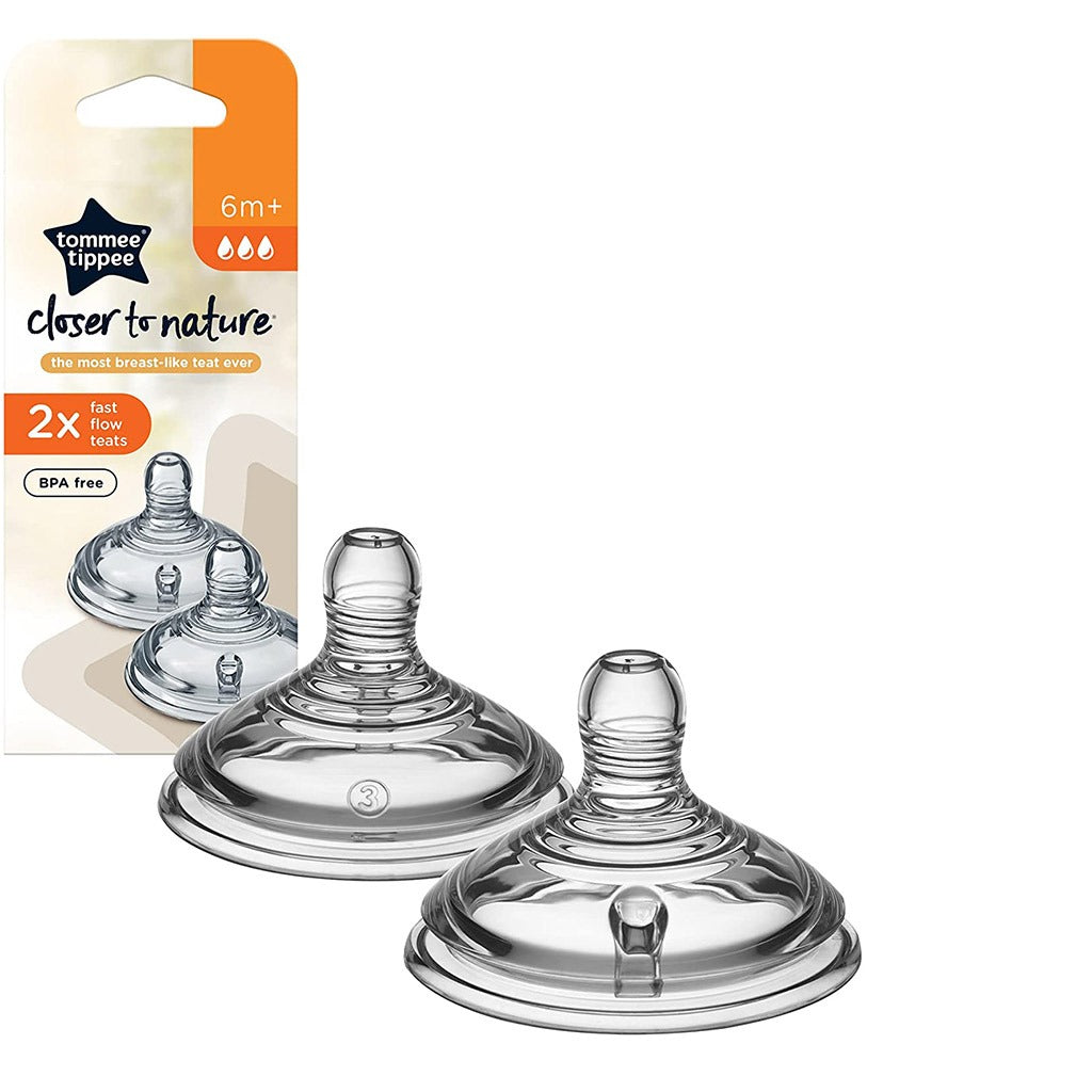 Tommee Tippee Closer To Nature Fast Flow Anti-Colic Bottle Teats-2 Pieces - Easy Pharmacy LLC