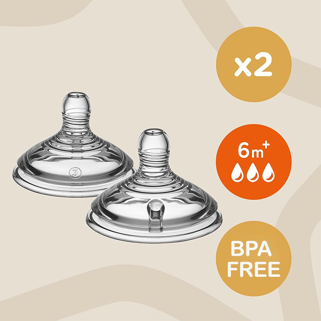 Tommee Tippee Closer To Nature Fast Flow Anti-Colic Bottle Teats-2 Pieces - Easy Pharmacy LLC