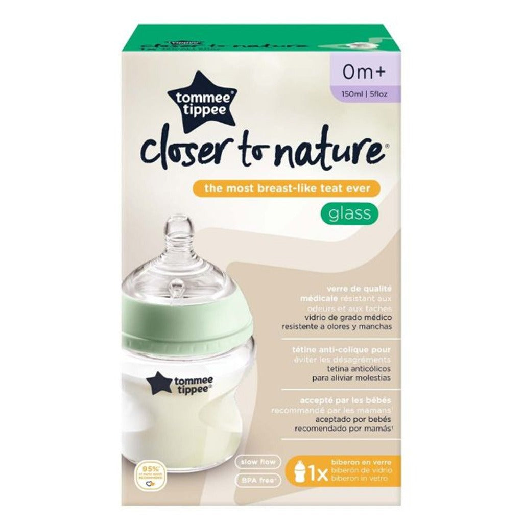 Tommee Tippee Closer To Nature Glass Feeding Bottle For 0 Months+ Babies 150ml - Easy Pharmacy LLC
