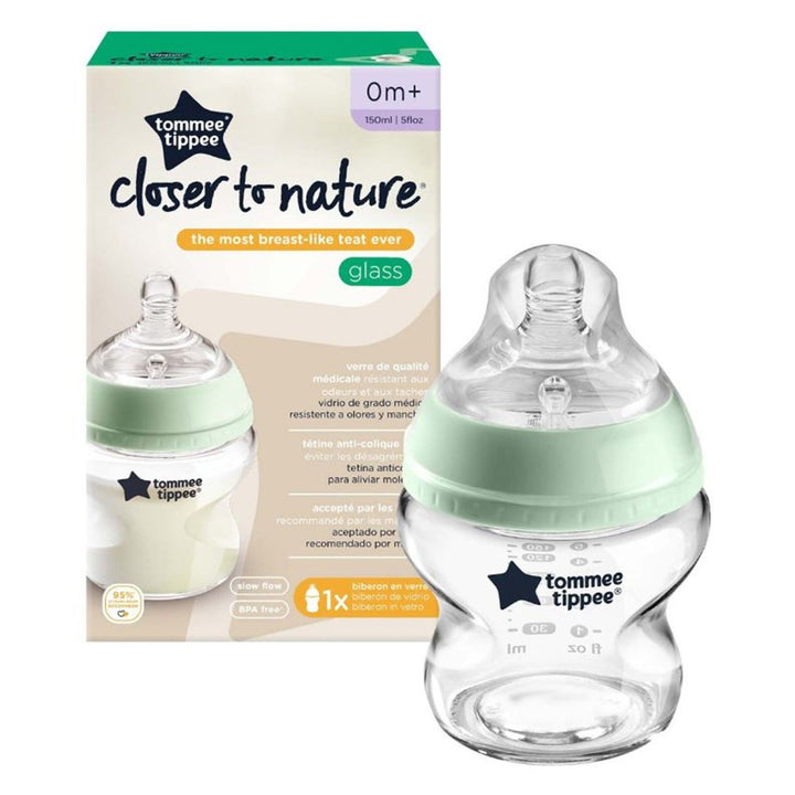 Tommee Tippee Closer To Nature Glass Feeding Bottle For 0 Months+ Babies 150ml - Easy Pharmacy LLC