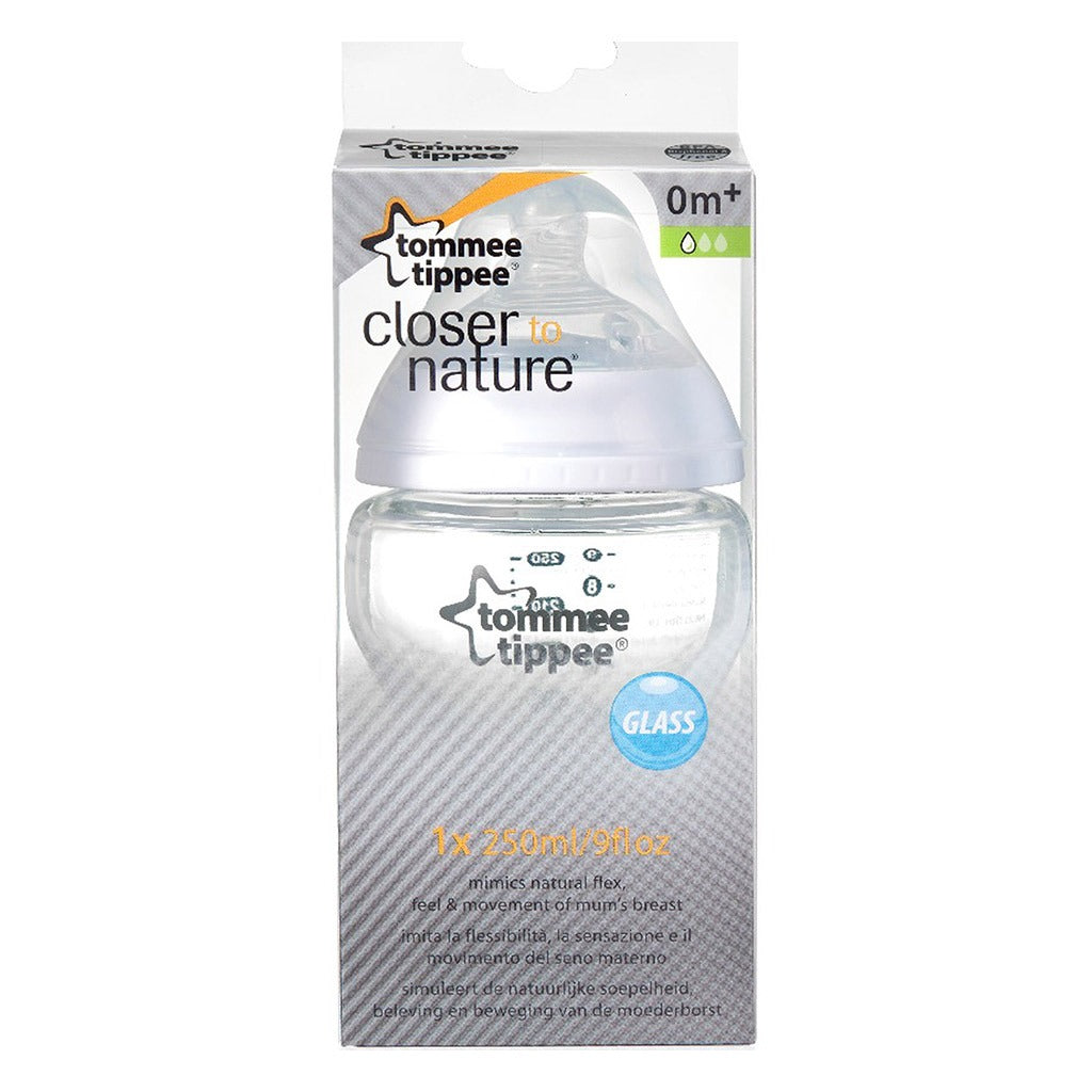 Tommee Tippee Closer To Nature Glass Feeding Bottle For 0 Months+ Babies 250ml - Easy Pharmacy LLC