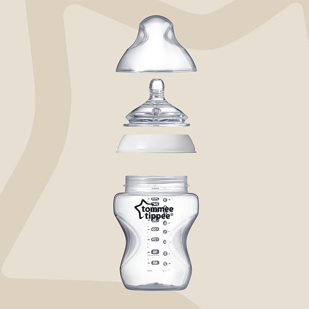 Tommee Tippee Closer To Nature Glass Feeding Bottle For 0 Months+ Babies 250ml - Easy Pharmacy LLC