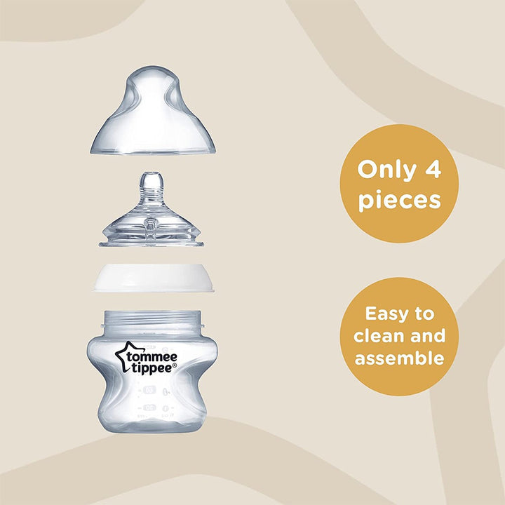 Tommee Tippee Closer To Nature Baby Feeding Bottle For 0 Months+ Babies 150ml-Pack Of 3 - Easy Pharmacy LLC