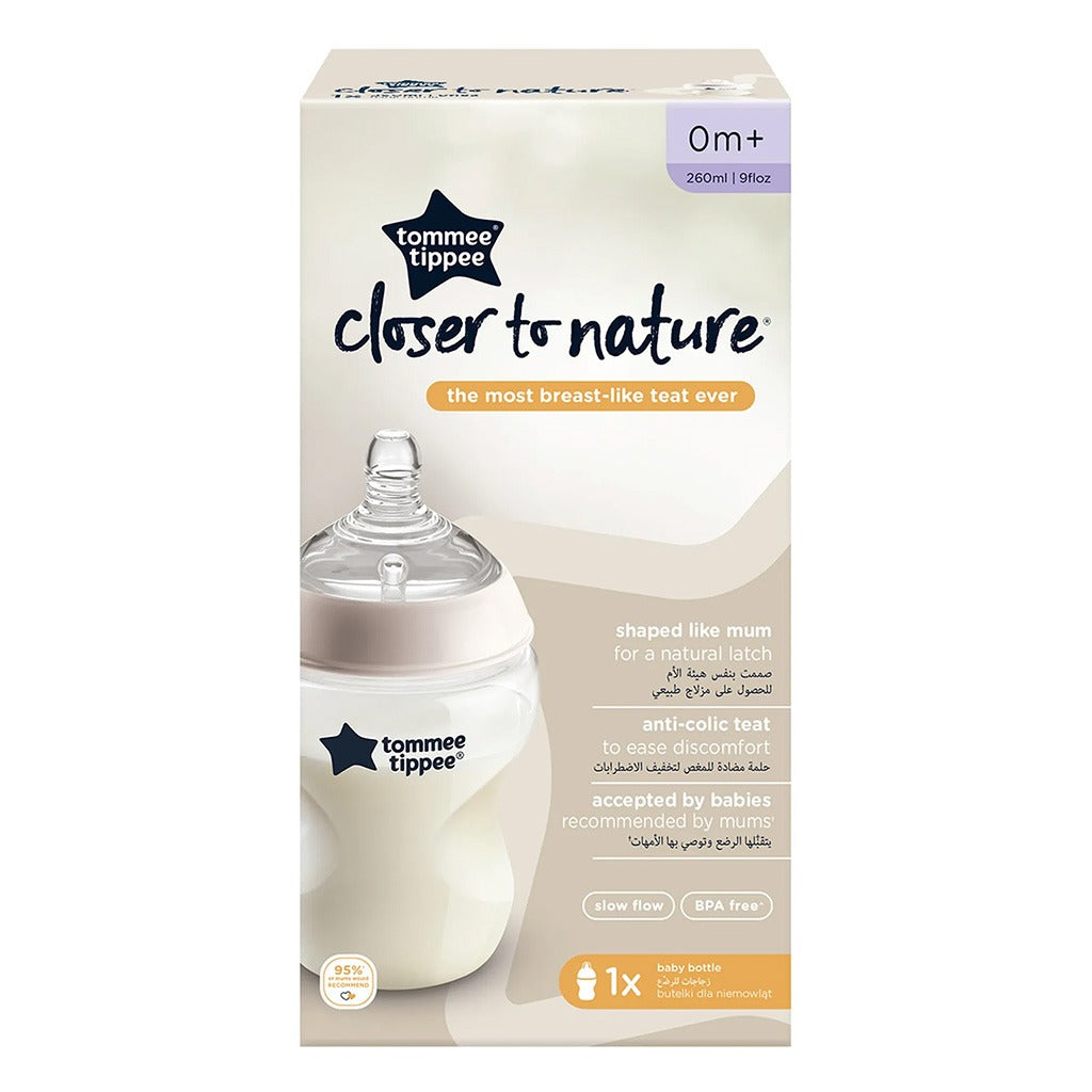 Tommee Tippee Closer To Nature Baby Feeding Bottle For 0 Months+ Babies 260ml - Easy Pharmacy LLC