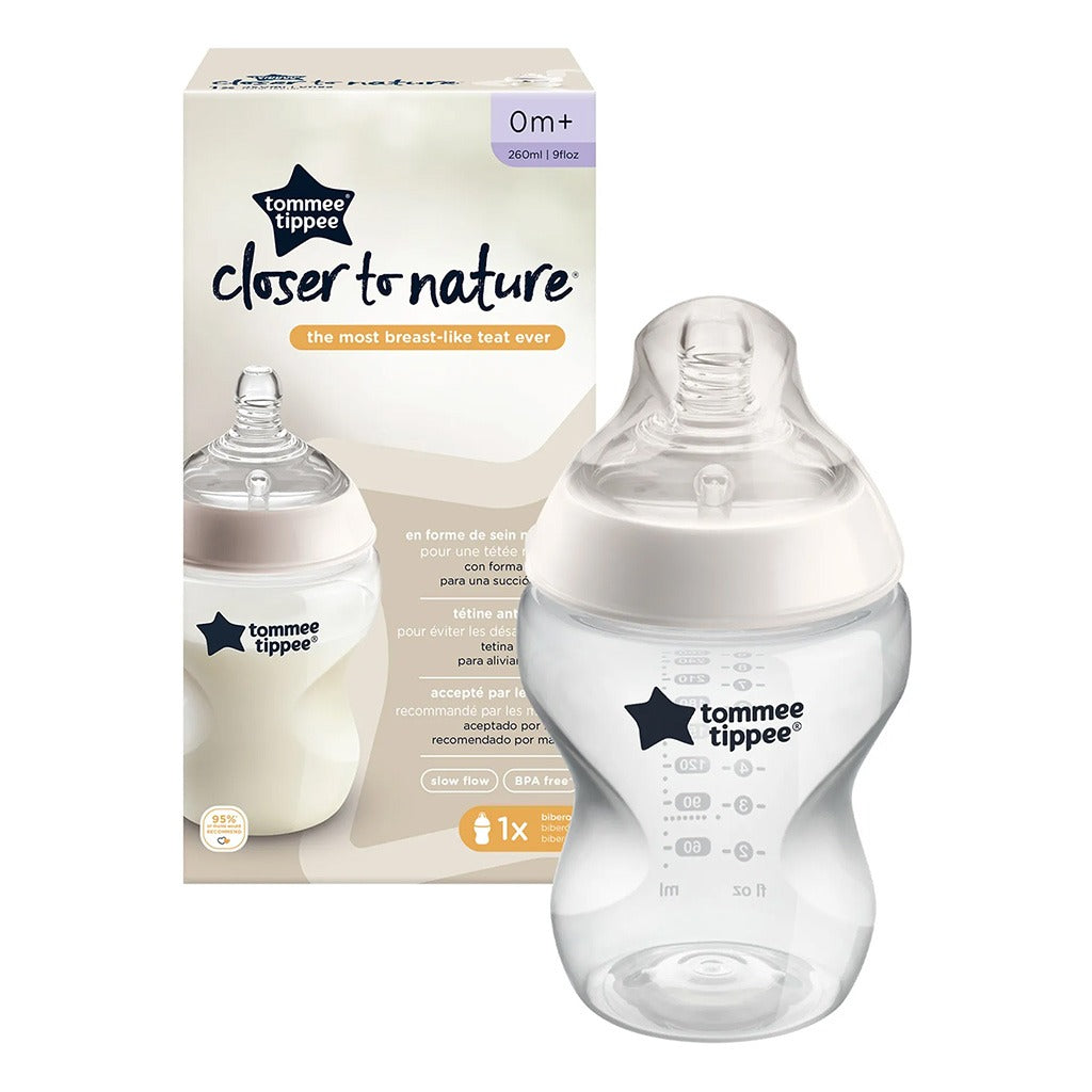 Tommee Tippee Closer To Nature Baby Feeding Bottle For 0 Months+ Babies 260ml - Easy Pharmacy LLC