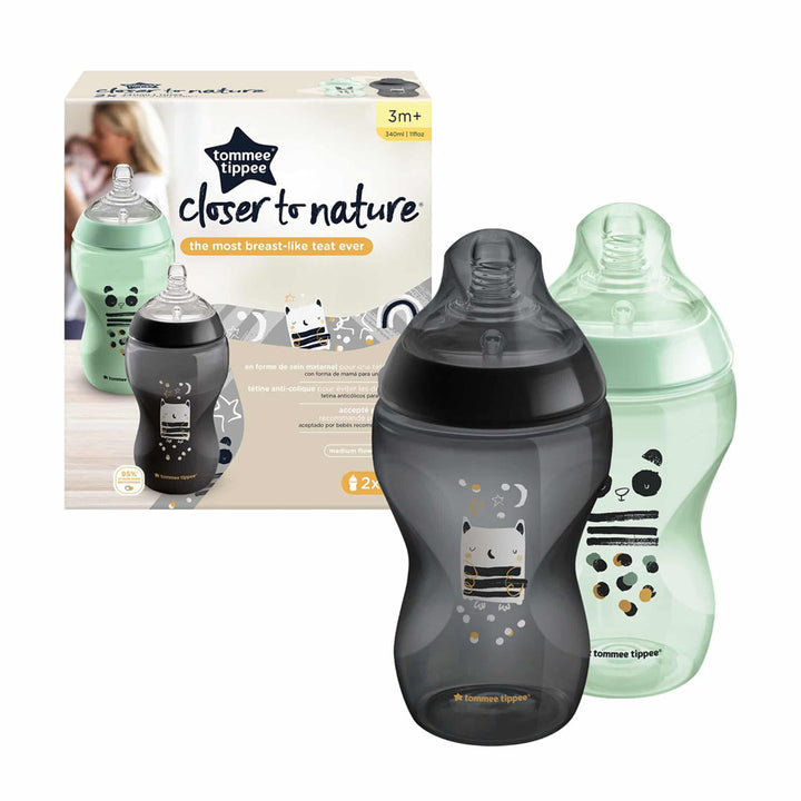 Tommee Tippee Closer To Nature Feeding Bottle Boy 340ml-Pack Of 2 - Easy Pharmacy LLC
