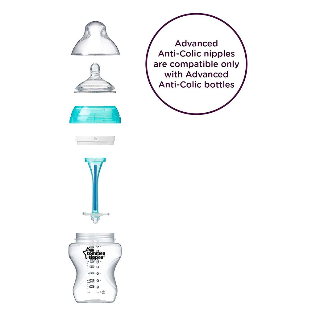 Tommee Tippee Advanced Anti-Colic Medium Flow Teats For 3 Months+ Babies-Pack Of 2 - Easy Pharmacy LLC