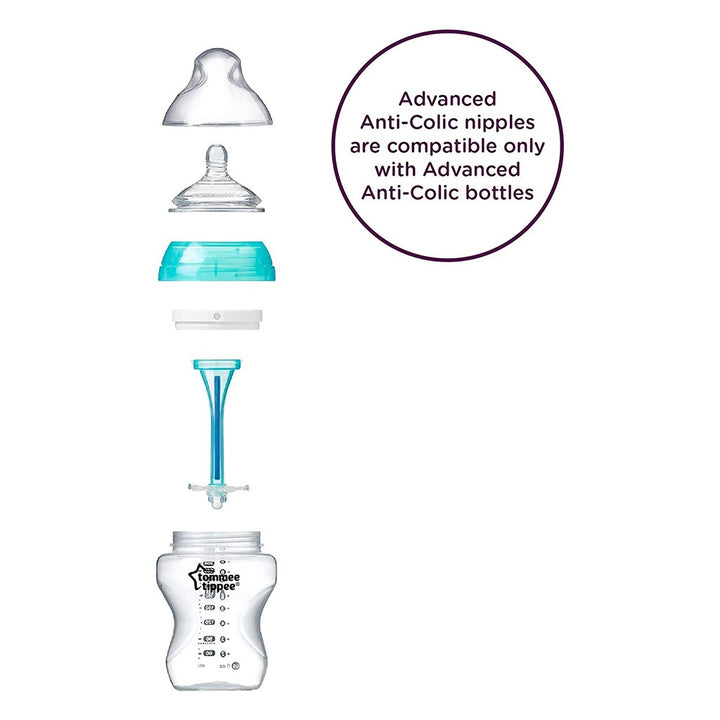 Tommee Tippee Advanced Anti-Colic Medium Flow Teats For 3 Months+ Babies-Pack Of 2 - Easy Pharmacy LLC