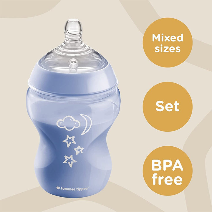 Tommee Tippee Closer To Nature Feeding Bottle Starter Kit, For 0+ Month Babies, Purple, Pack of 9 Pieces - Easy Pharmacy LLC