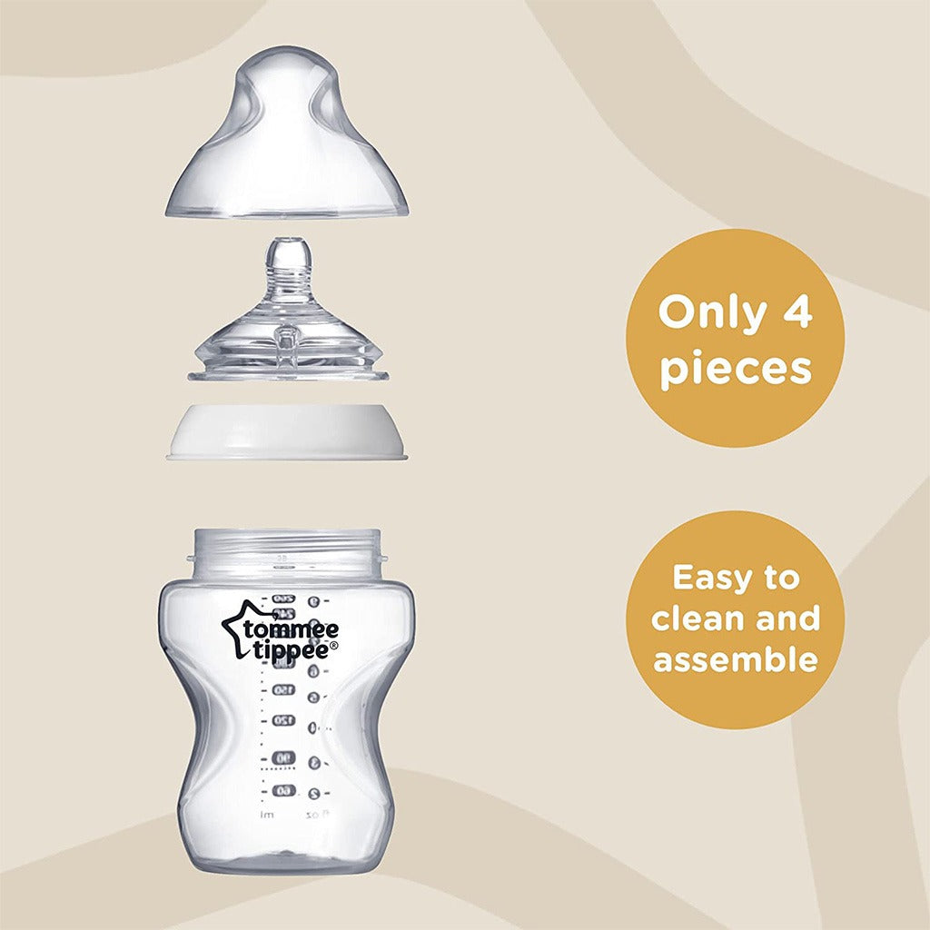 Tommee Tippee Closer To Nature Feeding Bottle Starter Kit, For 0+ Month Babies, Purple, Pack of 9 Pieces - Easy Pharmacy LLC