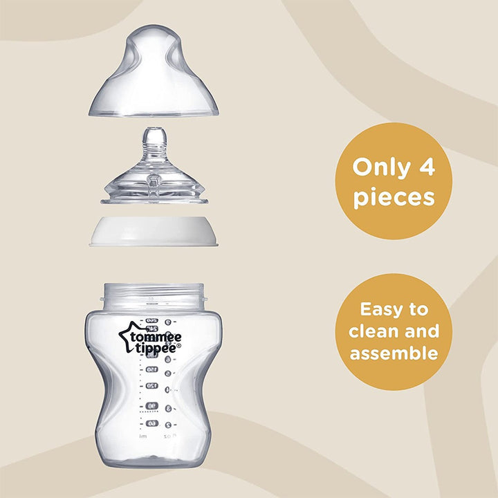 Tommee Tippee Closer To Nature Feeding Bottle Starter Kit, For 0+ Month Babies, Purple, Pack of 9 Pieces - Easy Pharmacy LLC