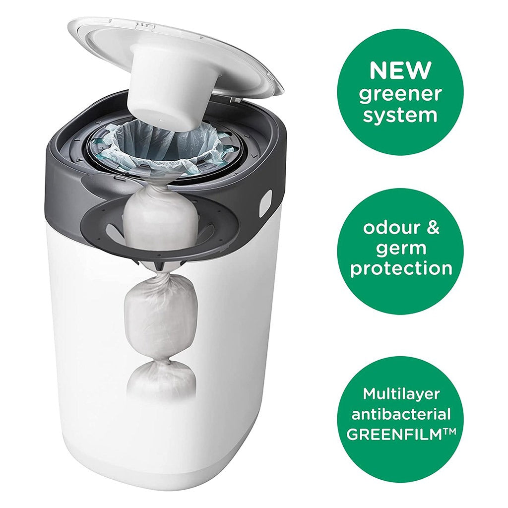 Tommee Tippee Twist And Click Advanced Nappy Disposal Bin-White - Easy Pharmacy LLC