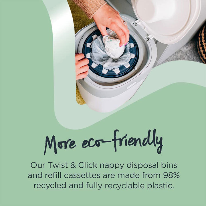 Tommee Tippee Twist And Click Advanced Nappy Disposal Bin-White - Easy Pharmacy LLC