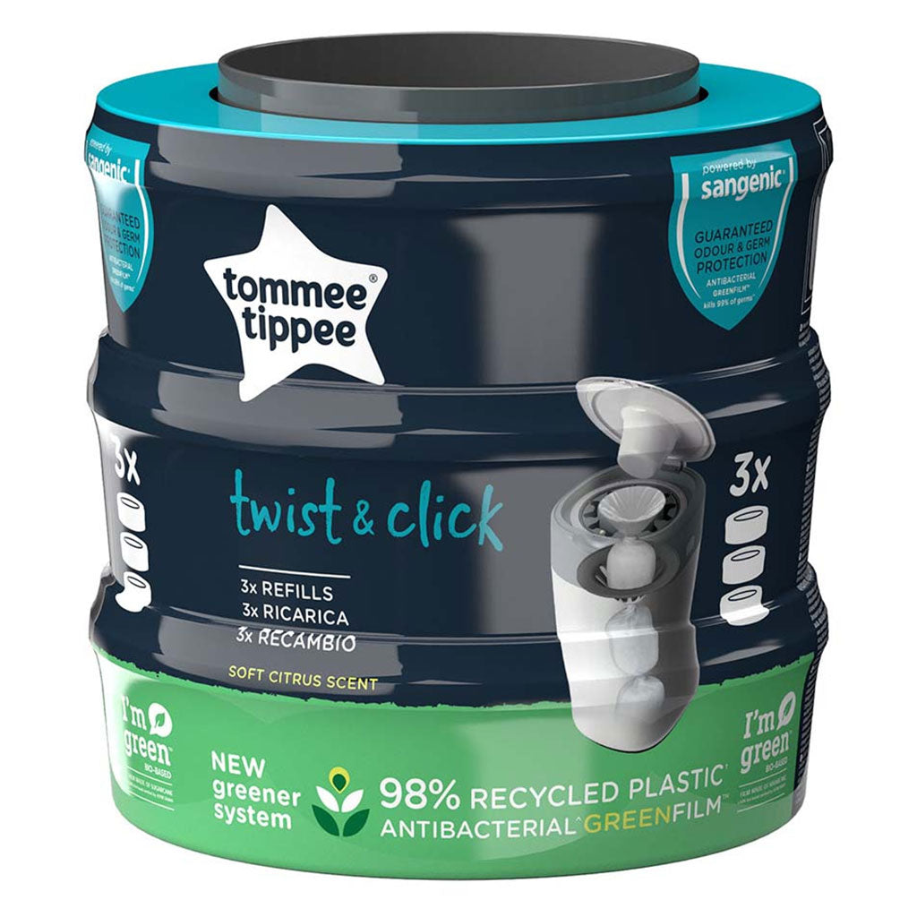 Tommee Tippee Twist & Click Sangenic Universal Cassette For Nappy Disposal-Pack Of 3 - Easy Pharmacy LLC