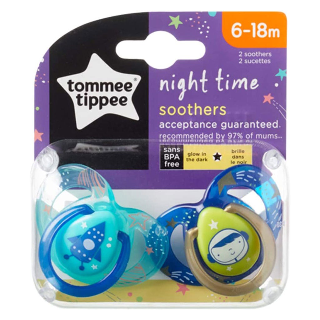 Tommee Tippee Nighttime Soother For Babies 6-18 Months Babies-Pack Of 2 - Easy Pharmacy LLC