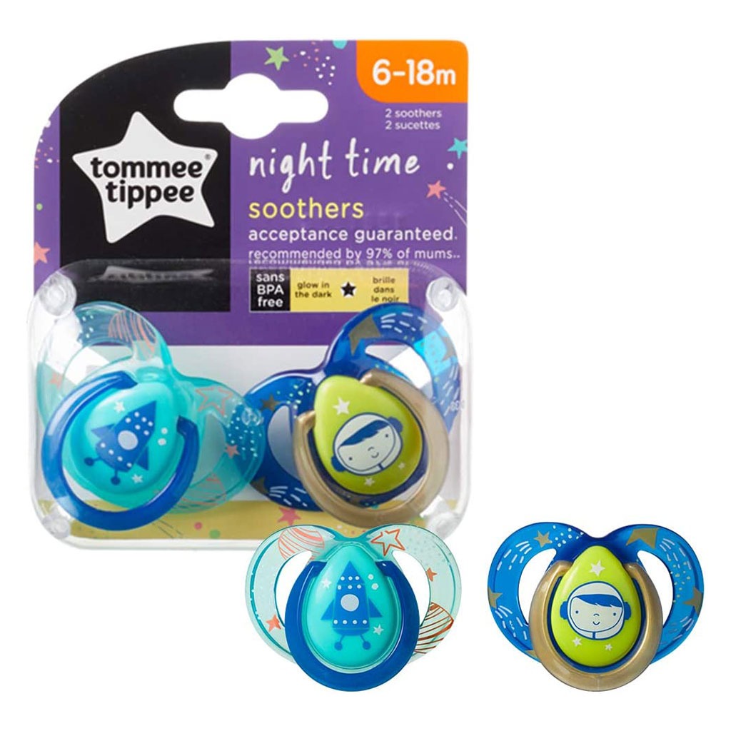 Tommee Tippee Nighttime Soother For Babies 6-18 Months Babies-Pack Of 2 - Easy Pharmacy LLC