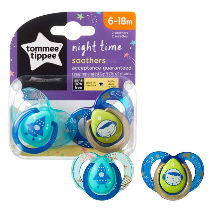 Tommee Tippee Nighttime Soother For Babies 6-18 Months Babies-Pack Of 2 - Easy Pharmacy LLC