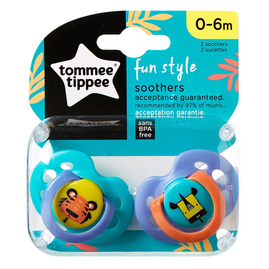 Tommee Tippee Fun Style Soother For 0-6 Months+ Babies, Pack of 2's - Easy Pharmacy LLC