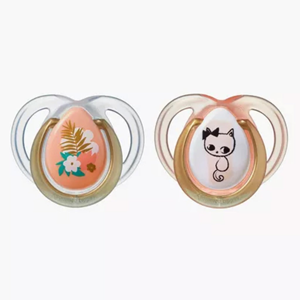 Tommee Tippee MODA Orthodontic Soother For 0-6 Month Baby Girls-Pack Of 2 - Easy Pharmacy LLC