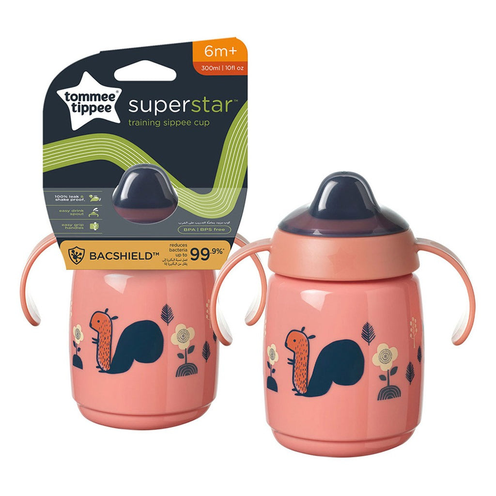 Tommee Tippee Babies Superstar Sippee weaning Cup For 6 Months+ Babies-Pink 300ml - Easy Pharmacy LLC
