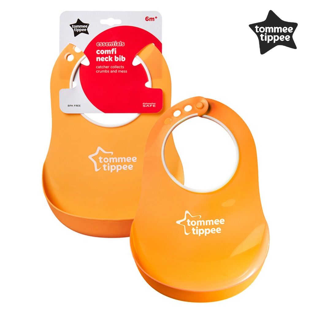 Tommee Tippee Essentials Basics Comfi Neck Bib Orange For 6 Months+ Babies - Easy Pharmacy LLC