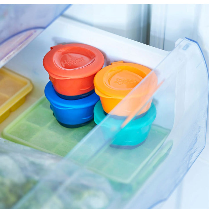 Tommee Tippee Pop Ups Freezer Pots & Tray Multicolor For 4 Months+ babies-Pack of 4 - Easy Pharmacy LLC