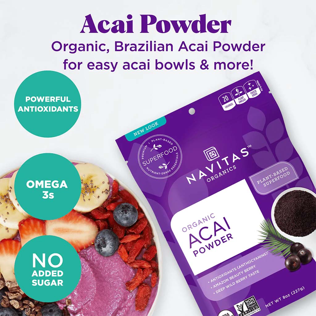 Navitas Organics Plant based Superfood Organic Acai Berry Powder 227g - Easy Pharmacy LLC