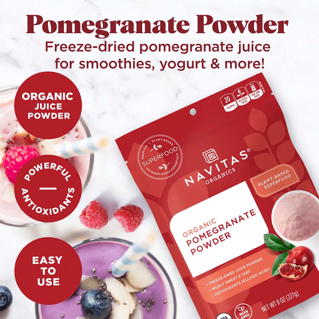 Navitas Organics Plant based Superfood Organic Pomegranate Powder 227g - Easy Pharmacy LLC