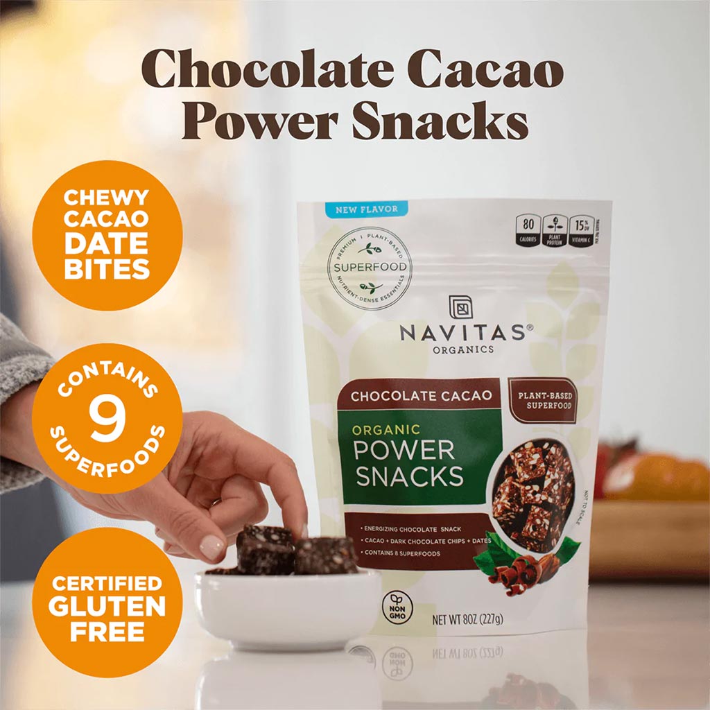 Navitas Organics Organic Dark Chocolate + Cacao + Dates Power Snack 227 g - Easy Pharmacy LLC