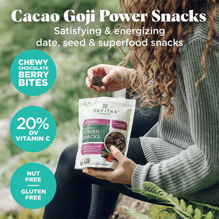 Navitas Organics Plant based Superfood Organic Cacoa + Goji + Dates Power Snack 227g - Easy Pharmacy LLC