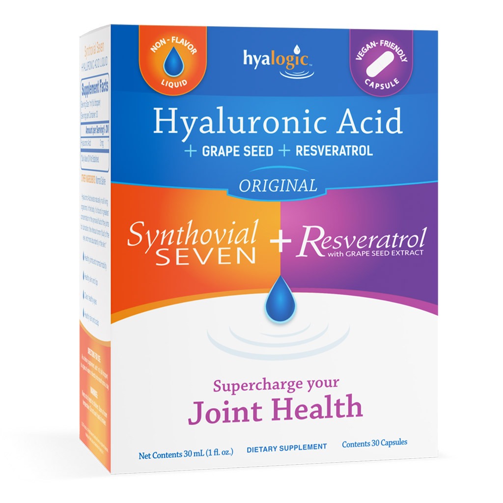 Hyalogic Synthovial Seven Hyaluronic Acid Liquid 30ml + Resveratrol With Grape Seed Extract Capsules 30's For Joint Health - Easy Pharmacy LLC