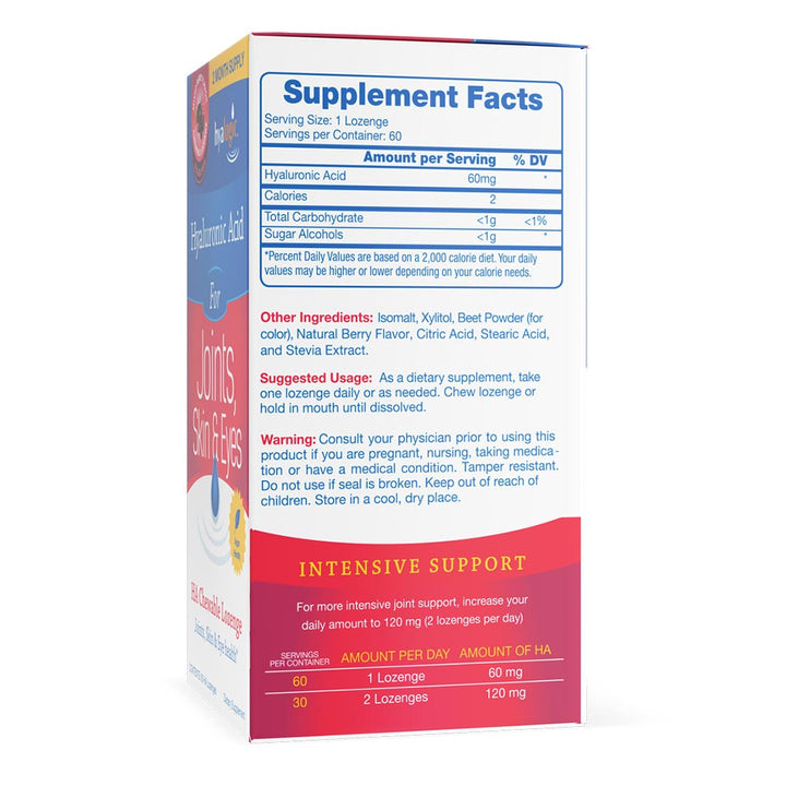 Hyalogic Hyaluronic Acid Chewable Lozenges For Joints, Skin & Eye 60's - Easy Pharmacy LLC