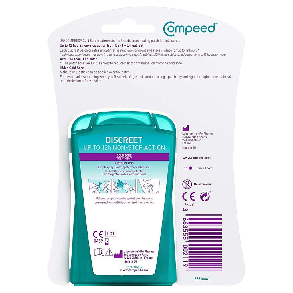 Compeed Discreet Cold Sore Healing Patch, Pack of 15's - Easy Pharmacy LLC