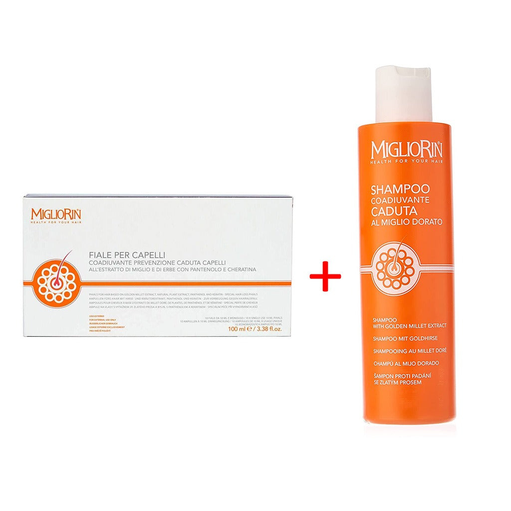 Migliorin Anti-Hair loss Phials 10ml 10's + Hair Loss Shampoo 200ml Anti-Hair Loss PROMO PACK - Easy Pharmacy LLC