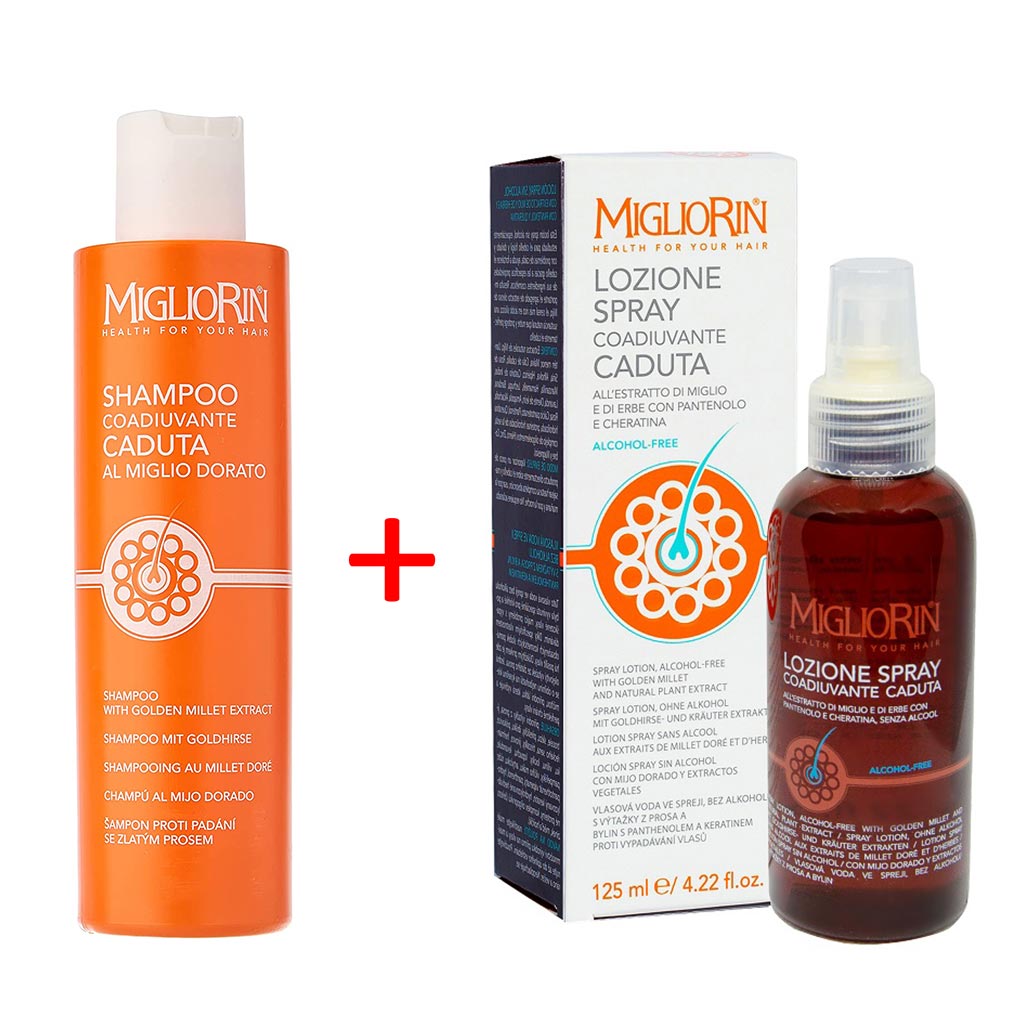Migliorin Hair Loss Shampoo 200ml + Alcohol Free Anti hair loss Spray 125ml Anti-Hair Loss PROMO PACK - Easy Pharmacy LLC